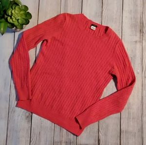 J. CREW Mini Cable Knit Crew Neck Pullover Sweater